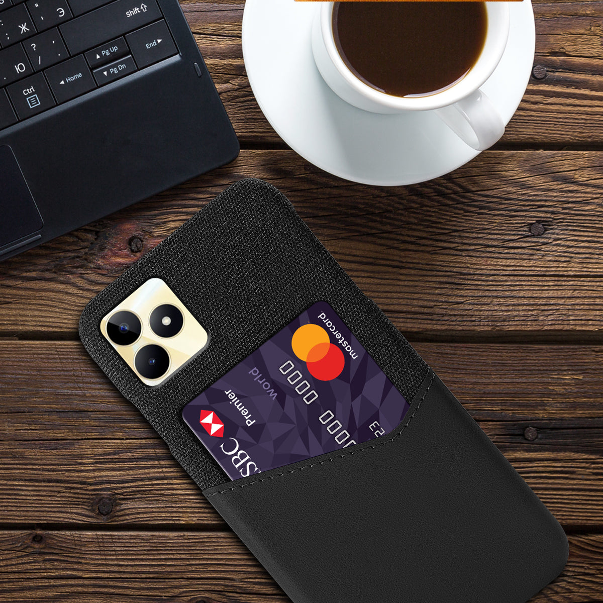PC+PU Leather Case for Realme Narzo N53 4G Card Holder Phone Shell Anti-Scratch Cover PC+PU Leather Case for Realme Narzo N53 4G Card Holder Phone Shell Anti-Scratch Cover